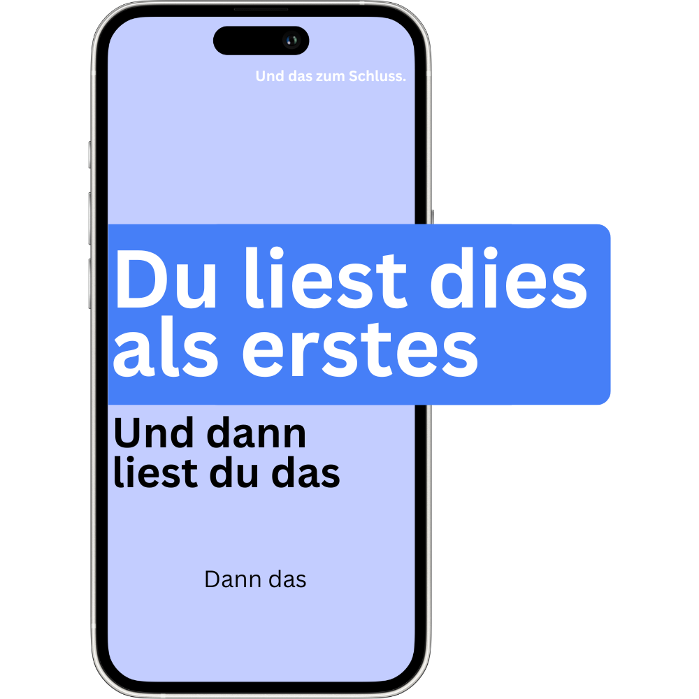 Ein Smartphone mit grafischem Textinhalt