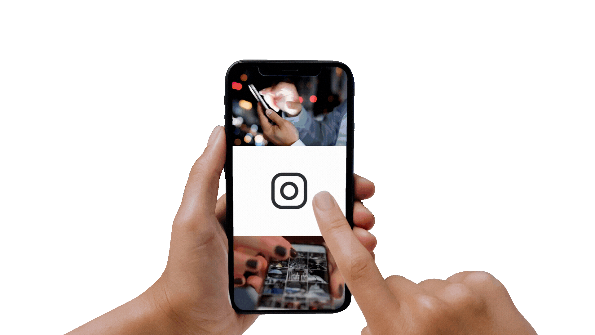 Zwei Hände und ein Smartphone